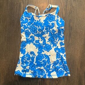 lululemon athletica Tank with Blue Floral Print